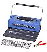 TIANSE Spiral Coil Binding Machine, Manual Book Maker Punch Binder with Electric Coil Inserter, D...