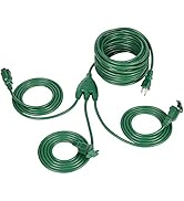 SURAIELEC Outdoor Extension Cord with Multiple Outlets, (34+6+6+6) 52FT Total, 40FT End to End, 1...