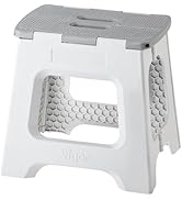 Vigar Compact Foldable Stool, 12-1/2 inches, Lightweight, 330-pound Capacity Non-Slip Folding Ste...