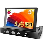 5'' Mini Monitor for PC Raspberry Pi 5/4/3-ROADOM Multi-Port Docking Station with Built-in USB Hu...