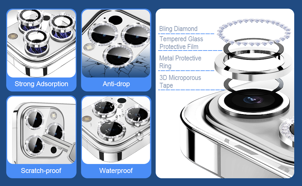 iphone 15 pro max camera lens protector diamond