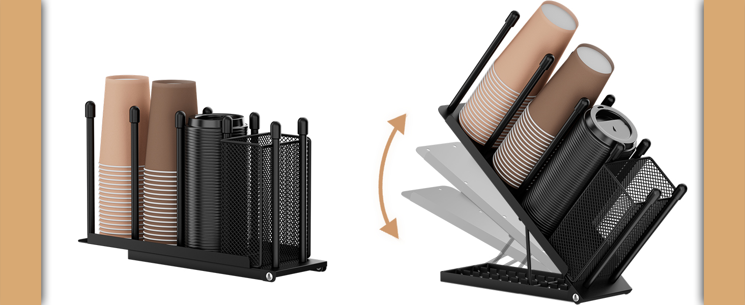 adjustable cup and lid holder