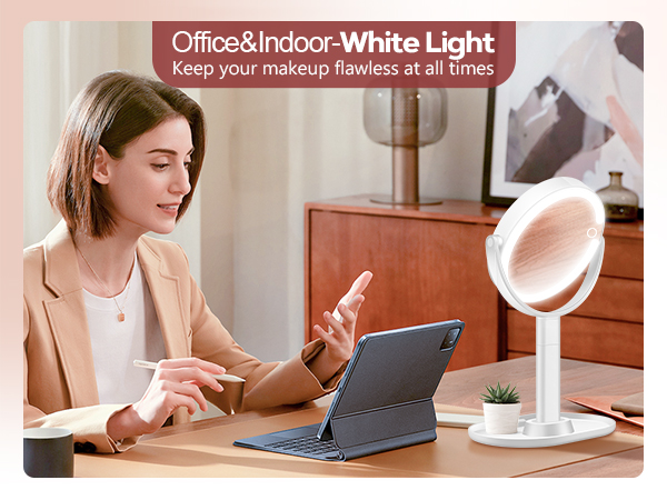 lighted makeup mirror with magnification; lighted mirror with magnification