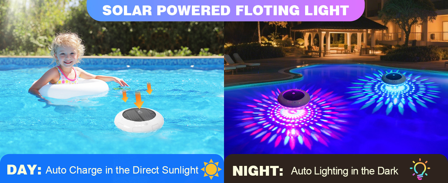 floating pool lights solar powered