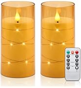 Aignis Flickering Flameless Candles Battery Operated Candles LED Candles with Remote Timer for Ho...