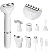 7 in 1 Facial Hair Removal and Bikini Hair Trimmer for Women Painless Electric Face Shaver Nose E...