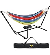 Garpans Double Hammock with Stand Portable Standing Hammock Heavy Duty Steel Stand with Built-in ...