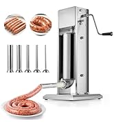 VEVOR Manual Sausage Stuffer, 11 LBS / 5 L Vertical Meat Stuffer, Dual-Speed Sausage Casing Meat ...