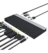 WAVLINK USB C Docking Station,13-in-1 Triple Display Type C Hub Adapter with HDMI,2 DisplayPort,E...
