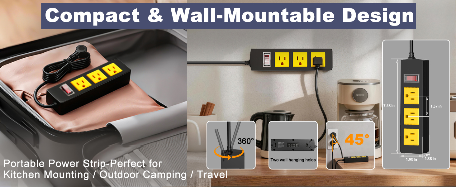 Waterproof Outdoor Power Strip with Extension Cord