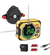 PREXISO 3-in-1 Digital Angle Gauge Magnetic with Laser Level, Rechargeable Digital Level with Wal...