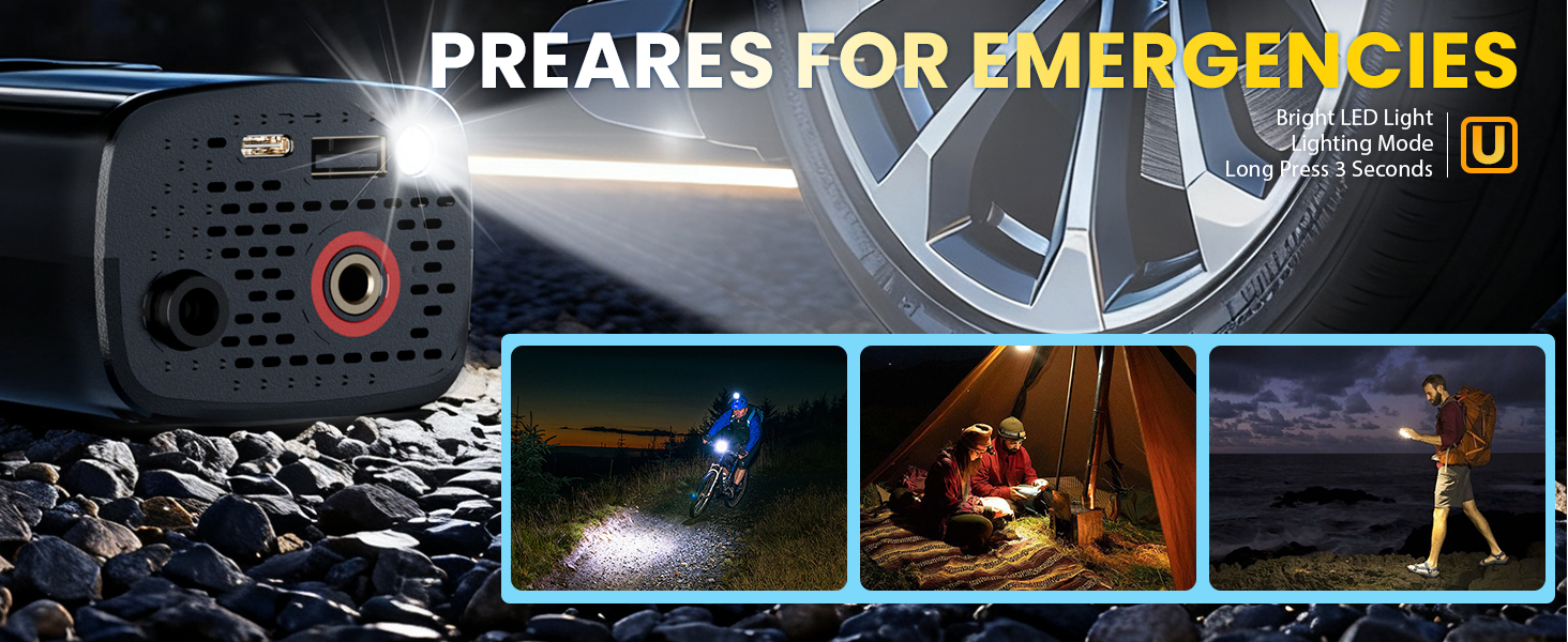 tire air bump with LED light for emergency lighting