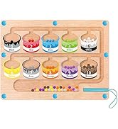 Montessori Toys for 2+ 3 4 5 Year Old-Wooden Board Puzzle with Color and Number Magnet Maze,Learn...