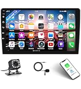 AMprime Android Double Din Car Stereo with Apple Carplay 10.1'' Touchscreen Car Radio Support Blu...