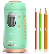 AFMAT PSC8 Electric Pencil Sharpener, Auto in &amp; Out, Fully Automatic Pencil Sharpener, Rechargeab...