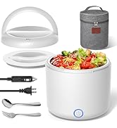 Vabaso Electric Lunch Box for Adults, 41oz 80W Heated Lunch Box, 12V/24V/110V/220V Portable Food ...