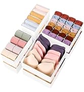 Criusia Underwear Sock Drawer Organizer Dividers 8 Set, Foldable Dresser Closet Organizers and St...