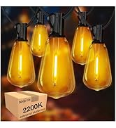 DAYBETTER 2200K Outdoor String Lights, 100FT Satterproof Plug in Connectable LED Hanging Umbrella...