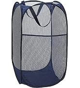 BATTOO Deluxe Strong Mesh Pop up Laundry Hamper Basket with Side Pocket for Laundry Room, Bathroo...