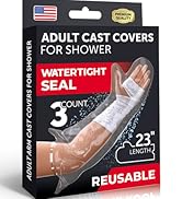 100% Waterproof Cast Cover Arm - [Watertight Seal] - 3 Pack Reusable Adult Cast Covers for Shower...