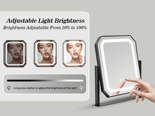 lighted makeup mirror with magnification