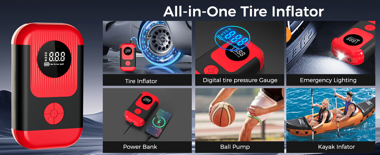 portable tire inflator for car