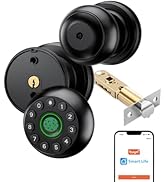 Smart Keypad Door Knob eLinkSmart Fingerprint Door Lock Keyless Entry Ball Door Lock for Bedroom ...