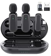 Professional Wireless Lavalier Microphone for iPhone iPad Android PC with Adapter Included, Noise...