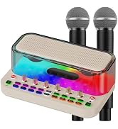 Portable Karaoke Machine with 2 Wireless Microphones, Bluetooth PA System Speaker with EQ Control...