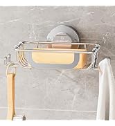 LEVERLOC Bar Soap Holder Dish with Hooks, Soap Tray Suction Cup Wall Mounted for Shower, Stainles...