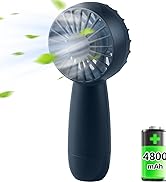RJVW Mini Portable Handheld Fan: 4800mAh Personal Hand Fan, USB Rechargeable Small Portable Fan, ...