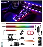 KENANEK 55.12inch Acrylic LED Lights for Car–6 Dreamcolor Interior Car LED Strip Light+4 footwell...