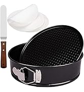 RFAQK 8 Inch Springform Cake Pan- Round Nonstick Baking Set with Removable Bottom,Leakproof Chees...