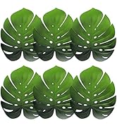 DOERDO DD 6Pcs Green Monstera Leaf Placemats, 17.6x14.9 Inch