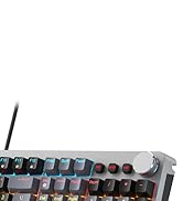 Mechanical Gaming Keyboard, RGB Backlit 104 Keys Full Size Keyboard with Multimedia Knob, Double ...