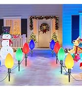 Christmas Pathway Lights Outdoor, PASUTO C9 Led 14Ft Walkway Lights with 8 Stakes, Waterproof Con...