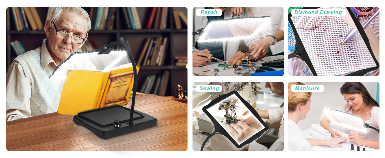 Magnifying Glass with Light and Stand