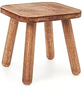 Youeon 9 Inch Small Wooden Step Stool, Non-Slip One Step Stool for Adults, Holds up to 300 Lbs, P...