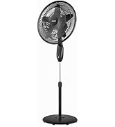PELONIS PFS45A5BBB 18 inch 5-Blade Oscillating, Adjustable Standing Pedestal Remote, LED Display,...