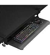 BONTEC Keyboard Tray Under Desk Colored Carbon Fiber Surface, Pull Out Keyboard &amp; Mouse Tray with...