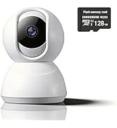 Indoor Pan/Tilt Home Security Camera 2K 3MP, 360 Degree Wired &amp; Wireless WiFi Webcam/Monitor for ...