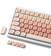 PBT Keycaps, Flesh Pink Foundation Jelly Keycaps MOA Profile, 128 Keys Elegant Cute Custom Key ca...