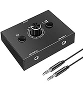 3.5mm Audio Switcher, 2 Input 1 Output / 1 Input 2 Output Audio Splitter Switcher, Audio Switcher...