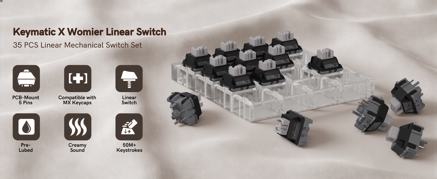 Keymatic X Womier Blossom Keyboard Switch (Stealth 35pcs)