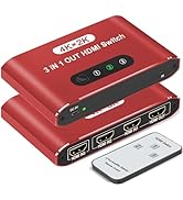 HDMI Switch 3 in 1 Out, 4K@30Hz HDMI Selector with Remote Control, 3 Ports HDMI Switcher, Perfect...