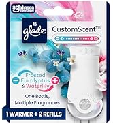 Glade PlugIns Refills with CustomScent Technology, Eucalyptus &amp; Waterlily, 1 Warmer + 2 Refills
