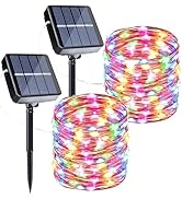 Joomer Solar Fairy Lights, 2-Pack Total 80FT 240LED Solar String Lights Outdoor Waterproof 8 Ligh...