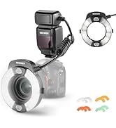 NEEWER RF1-S Marco Ring Flash Light Compatible with Sony Camera, 76Ws GN15 5600K TTL Lighting, 1-...