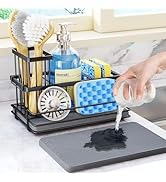 HapiRm Sink Caddy Sponge Holder - Kitchen Sink Organizer with Instant Drying Stone and Brush Hold...