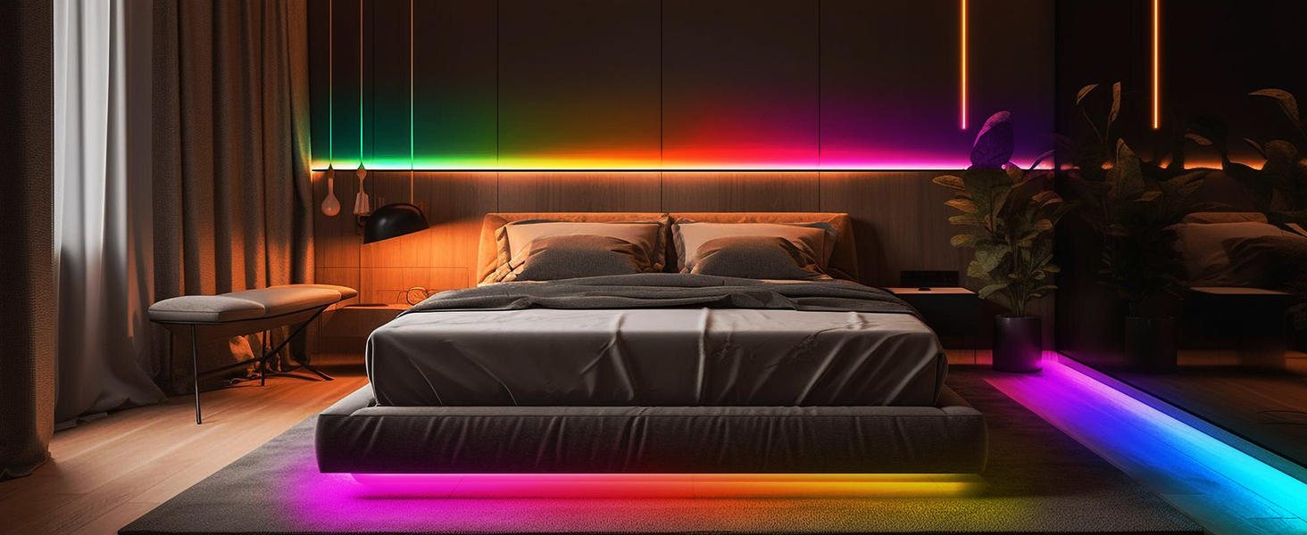 dalattin LED Strip Lights IC+RGB, 5050 Led Lights for Bedroom, DIY Multiple Colors on One Line
